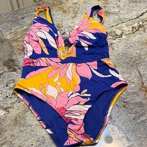 Trina Turk Pink and Blue Women One Piece Swimsuit. Worn once.